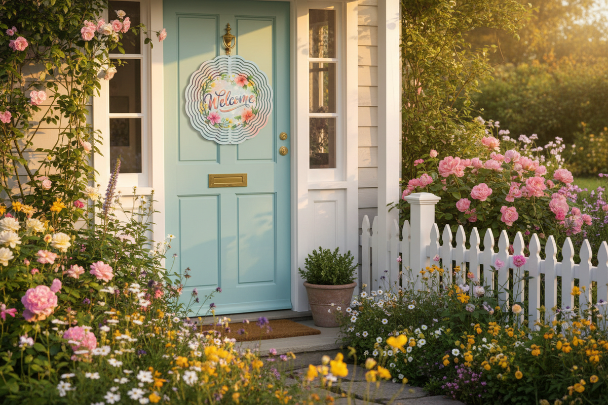 Floral Welcome Wind Spinner
