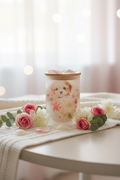 Fluffy Puppy Coffee Mug - Floral Background