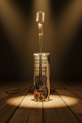 Acoustic Guitar & Sheet Music 20 oz skinny tumbler with ornate guitar, flowing sheet music, ink splatters and floral accents