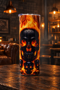 Main skull tumbler in a warm industrial setting